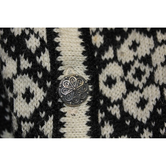 Vintage Selbu Norwegian Wool Cardigan Fair Isle Nordic Heritage Sweater SZ Small - Picture 5 of 14